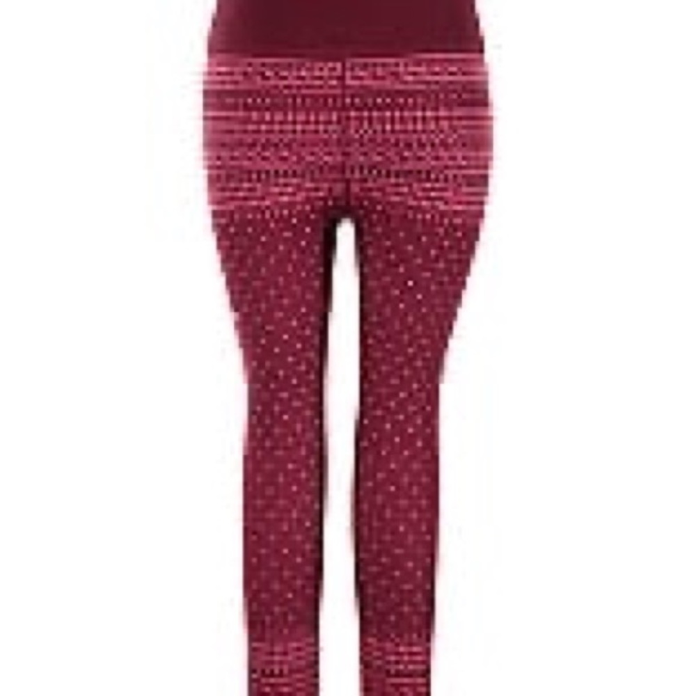 Fabletics Maroon Geometric Fair Isle Leggings
